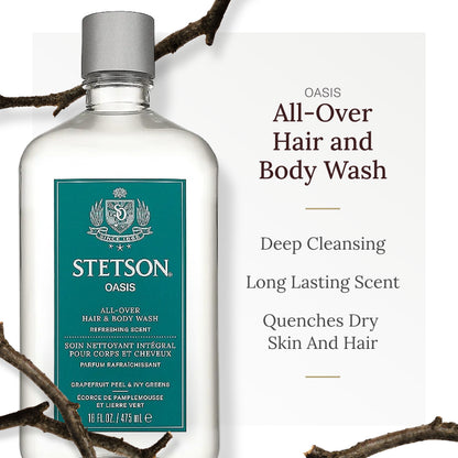 SCENT BEAUTY, Stetson Oasis All Over Hair & Body Wash - 3 Pack