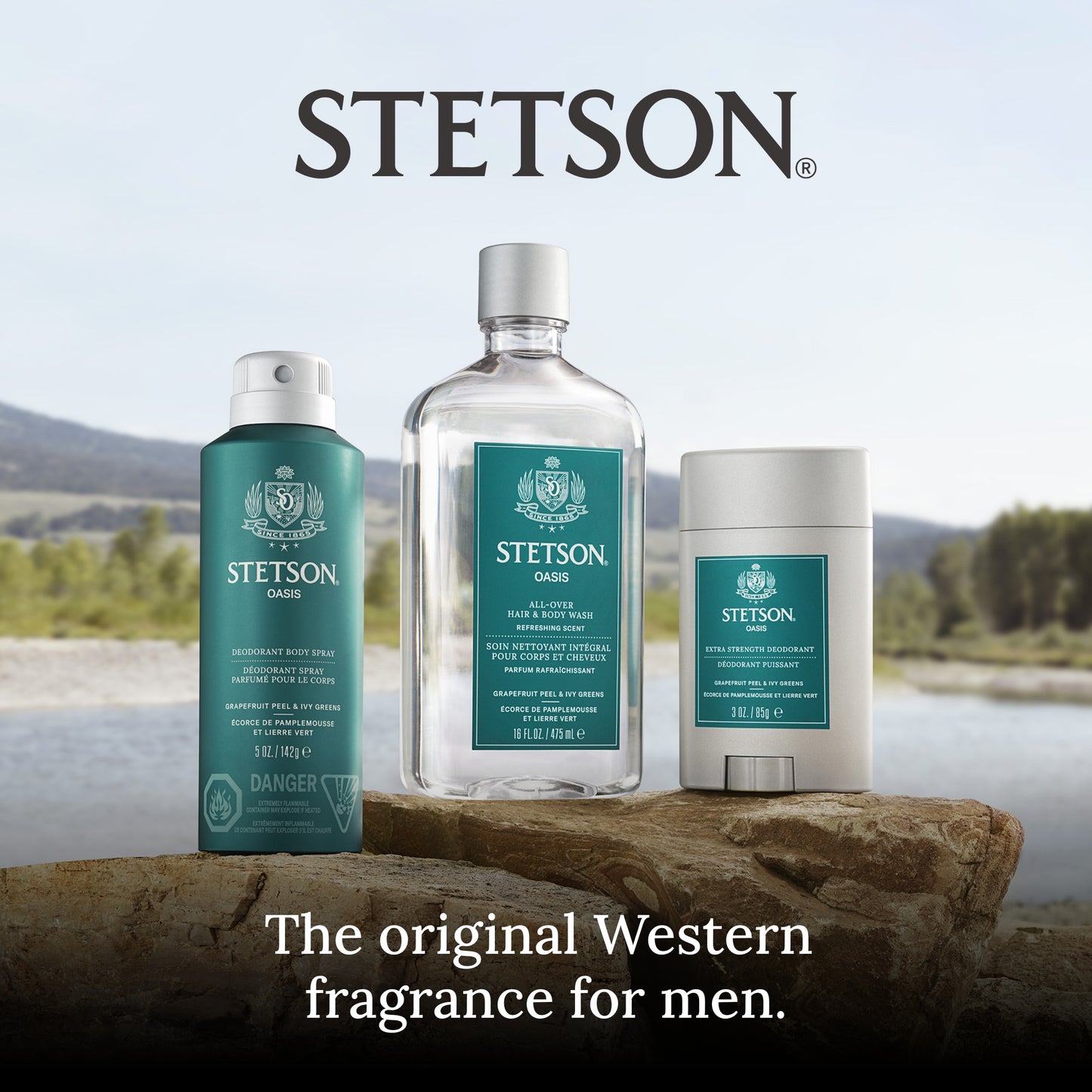 SCENT BEAUTY, Stetson Oasis All Over Hair & Body Wash - 3 Pack