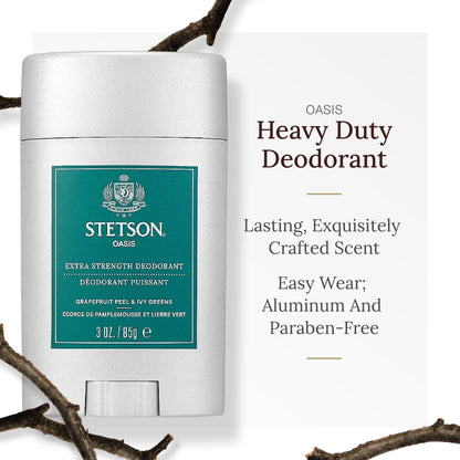 Stetson Oasis Heavy Duty Deodorant by Scent Beauty - 3 Pack