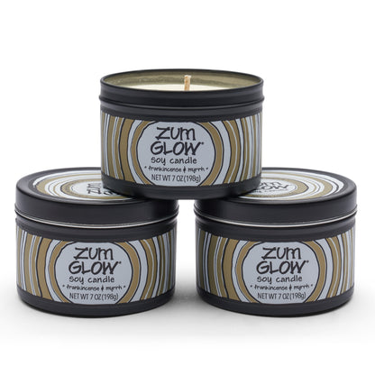 Zum Glow Soy Candle - Frankincense and Myrrh - 7 oz (3 Pack)