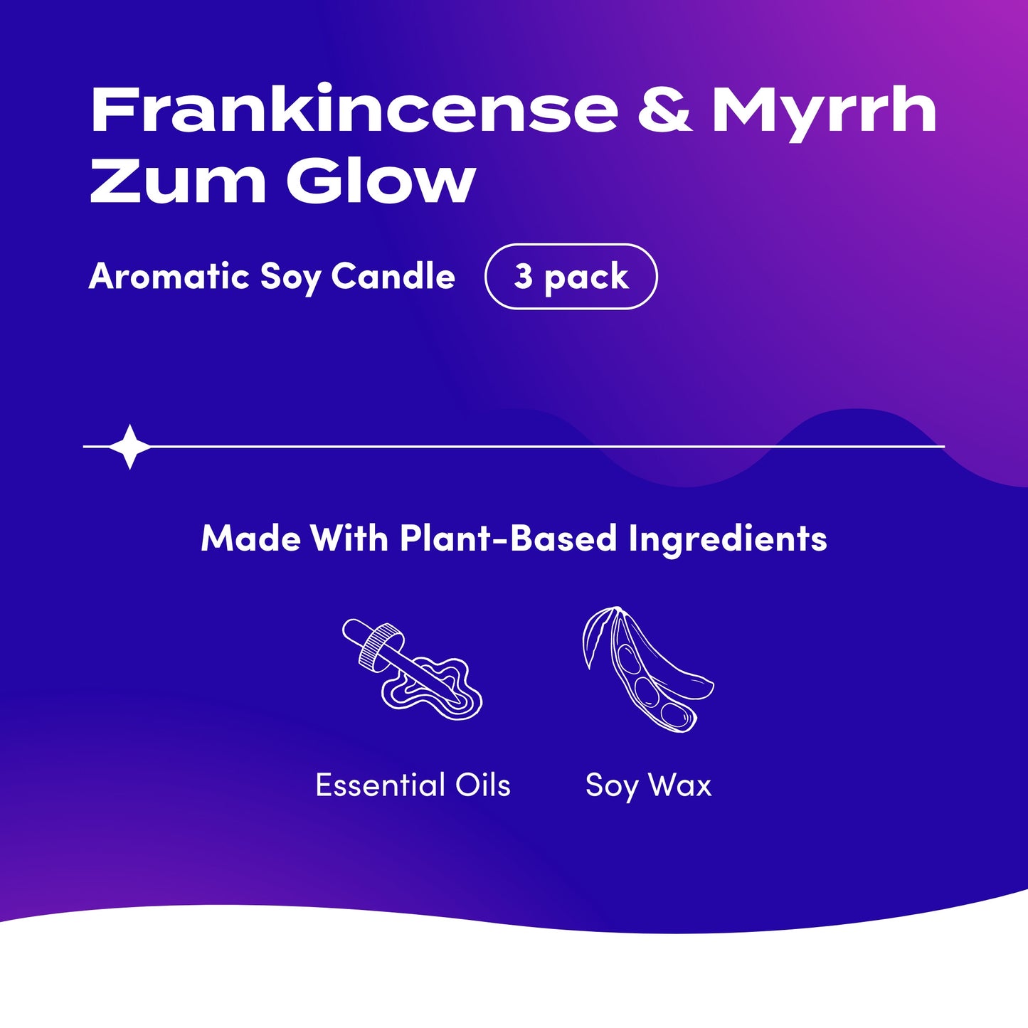 Zum Glow Soy Candle - Frankincense and Myrrh - 7 oz (3 Pack)