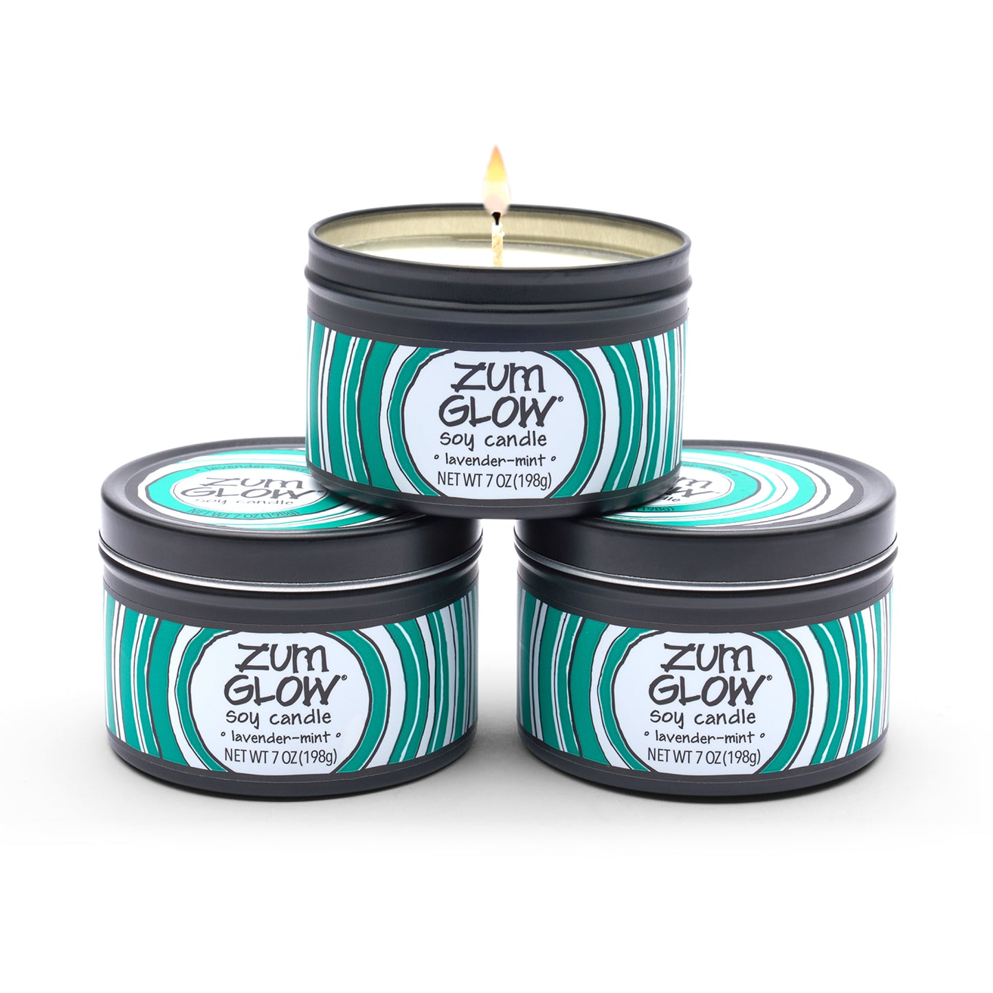Zum Glow Soy Candle - Lavender-Mint - 7 oz (3 Pack)