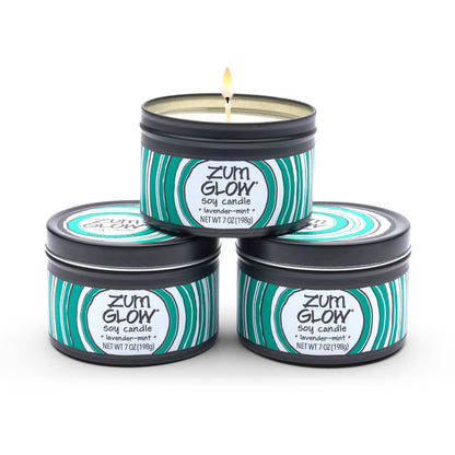 Zum Glow Soy Candle - Lavender-Mint - 7 oz (3 Pack)