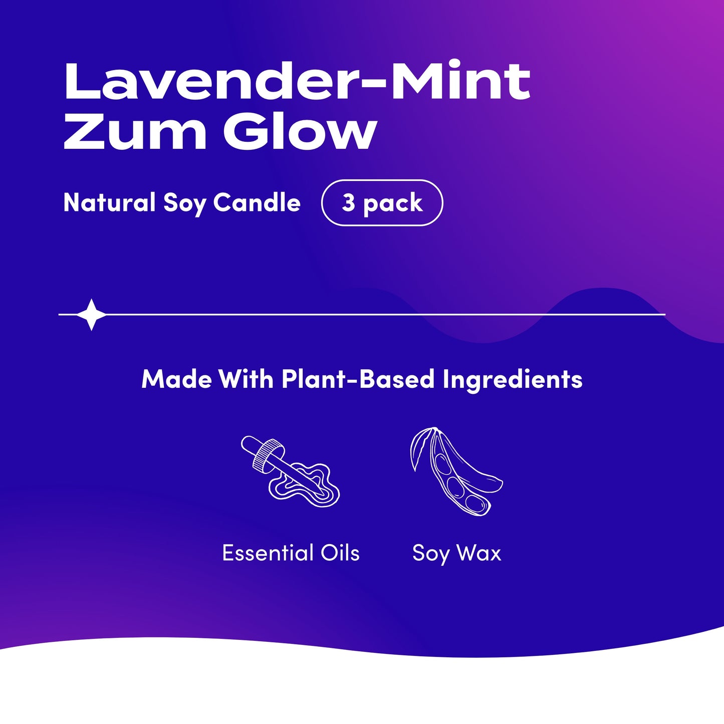 Zum Glow Soy Candle - Lavender-Mint - 7 oz (3 Pack)