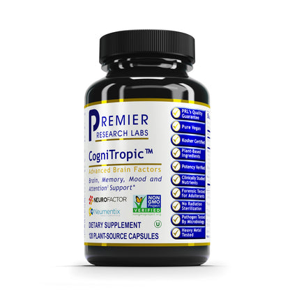 Premier Research Cognitropic, Supports Memory, Higher Thinking, Learning and Attention, 120 Capsules