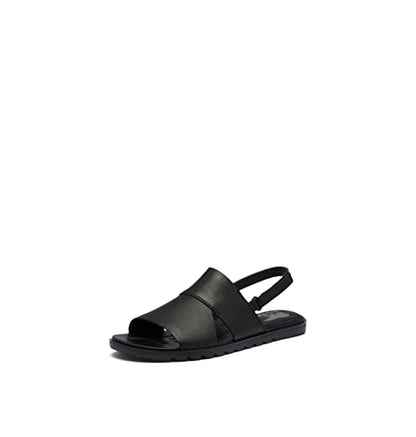 SOREL Women's Ella II Slingback Sandals - Black, White - Size 5.5