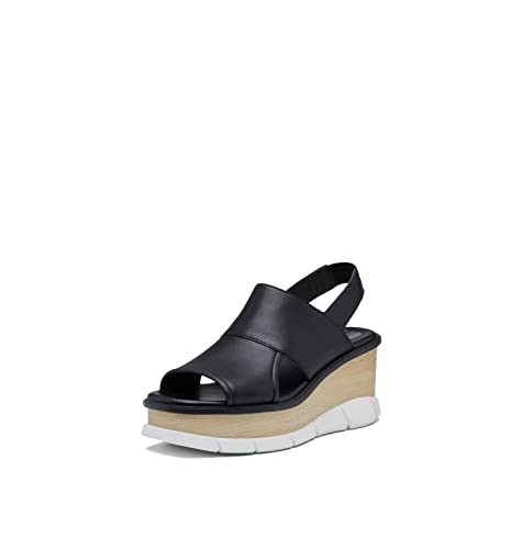 SOREL Women's Joanie III Slingback Sandals - Black, White - Size 10.5