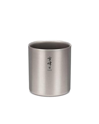 Snow Peak Double-Wall Insulated Mug - Hot & Cold Beverages - Titanium Mug - 15.2 fl oz