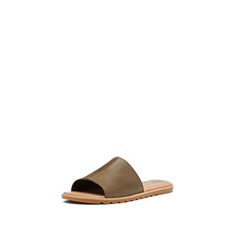 Sorel Ella II Block Slide Sandals for Women - Olive Green - Size 6