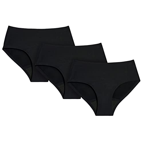 Knix Teen Girl Super Leakproof Boyshort Underwear - Black - Medium - 3PK