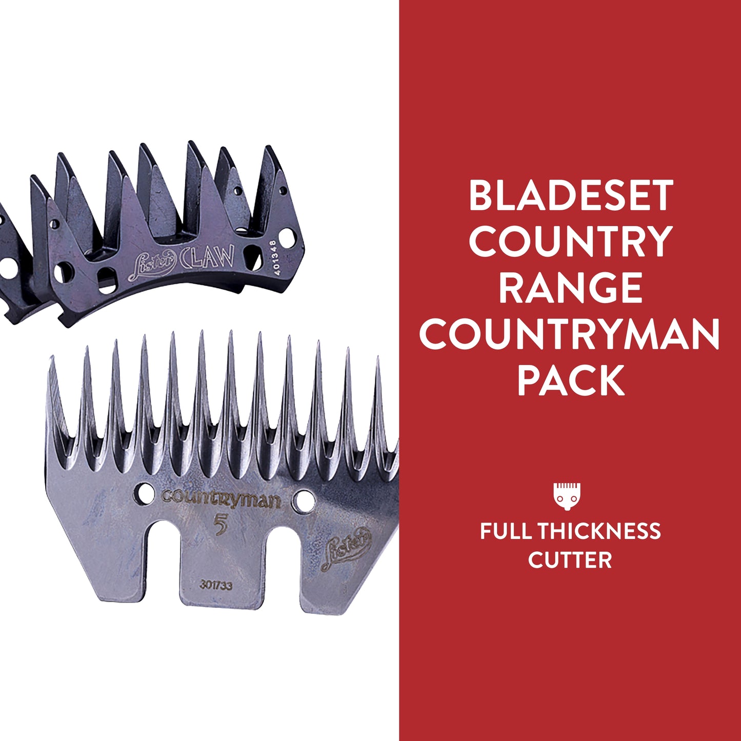 Lister Countryrange Countryman Comb and Cutter Pack with 76mm Wide Comb for Sheep, Alpacas, Camels, Cattle, and Llamas (#228-13700)