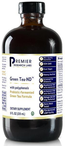 Premier Green Tea - ND, Probiotic-Fermented Green Tea Formula. Micro-Cultured Delivery System. 8 fl oz