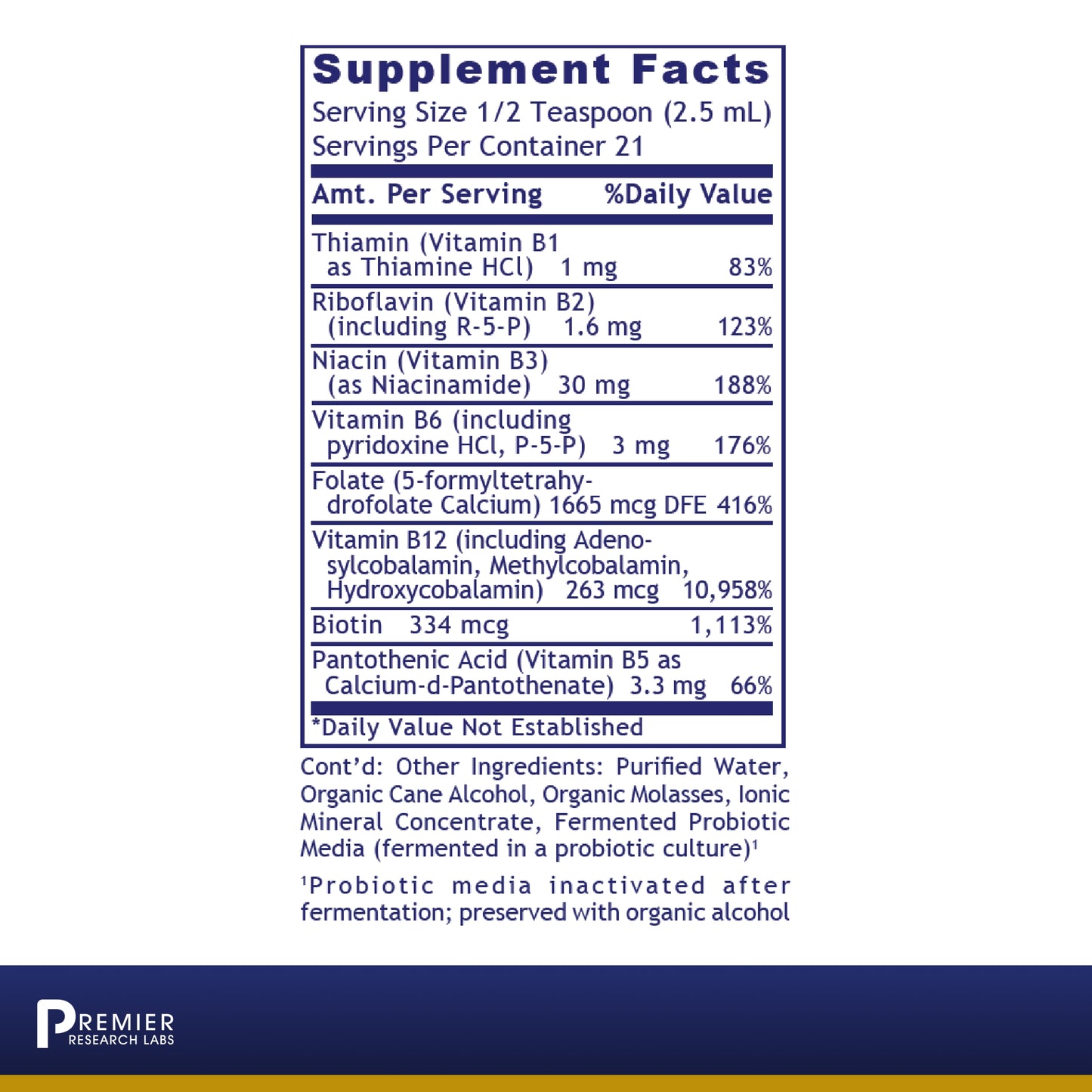 Premier Research Labs Max B-ND - Supports Liver Health, Energy Levels, Brain Health & More - Vitamin B-Complex Liquid - Immune Supplement - 2 fl oz - 21 Servings