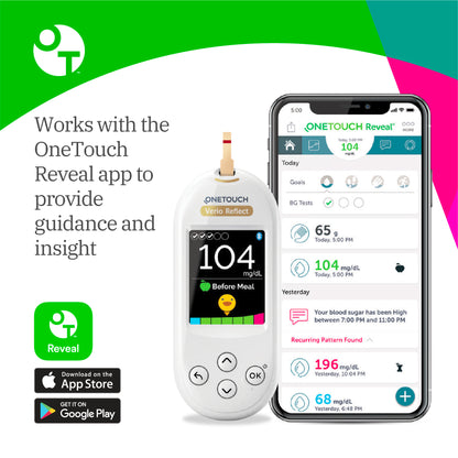 ONETOUCH Verio Reflect Blood Glucose Meter - Blood Sugar Monitor