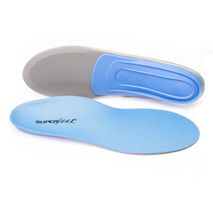Superfeet BLUE Professional-Grade Orthotic Shoe Inserts Pain Relief Insoles For Medium Thickness and Arch Insole, Unisex, 2.5-4 Junior / 4.5-6 Women