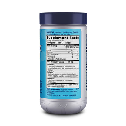 4Life Transfer Factor Chewables Tri-Factor Formula - Immune Support with Extracts of Cow Colostrum and Chicken Egg Yolk - Citrus Cream Flavor - 90 Chewable Tablets
