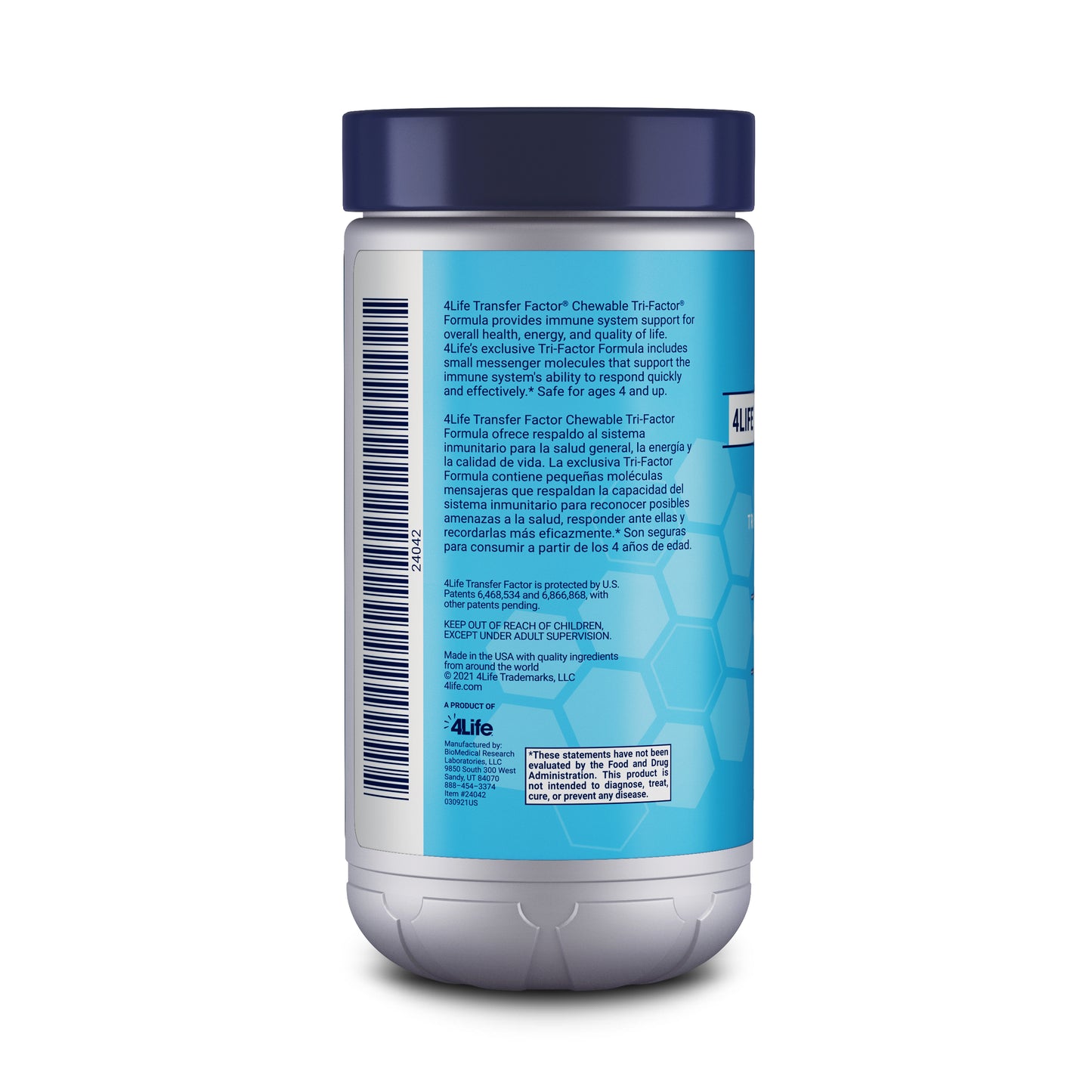 4Life Transfer Factor Chewables Tri-Factor Formula - Immune Support with Extracts of Cow Colostrum and Chicken Egg Yolk - Citrus Cream Flavor - 90 Chewable Tablets