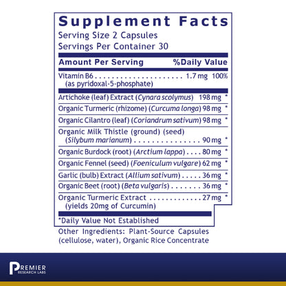 Premier Research BiliVen TM, 60 Capsules, Vegan Product - Nutraceutical Gallbladder Formula for Premier Detoxification and Gallbladder Support