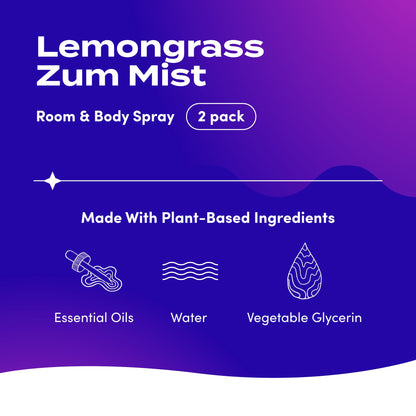 Zum Mist Room and Body Spray - Lemongrass - 4 fl oz (2 Pack)