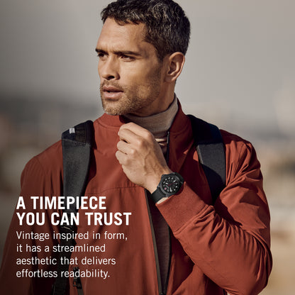 Victorinox Alliance Swiss Army Heritage Analog Watch with Black Dial and Black Leather Strap - Timeless Wristwatch