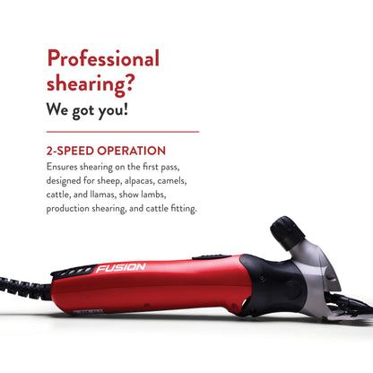 Lister Fusion Shear for Sheep, Alpacas, Camels, Cattle, and Llamas (#258-40020), Red
