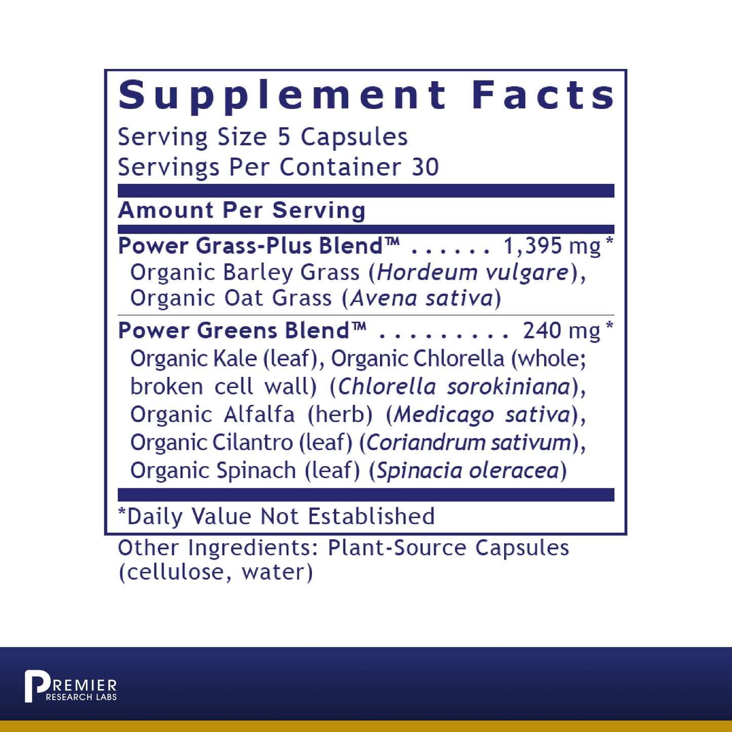 Premier Research Greens Caps, Premier (150 V-Caps)