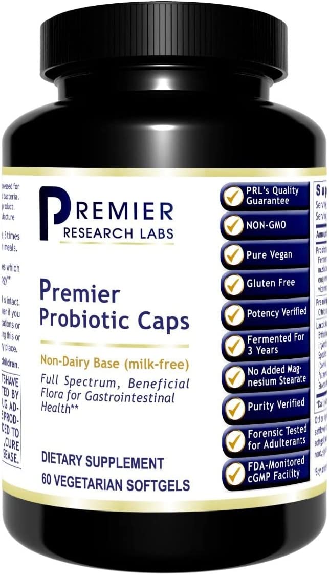 Premier Research Probiotic Caps, Full Spectrum, Beneficial Flora for Gastrointestinal Health 60 Vegetarian Softgels, Dietary Supplement