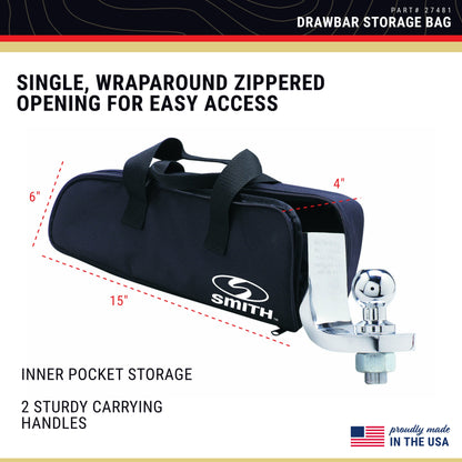 C.E Smith 27481 Drawbar Storage Bag - Durable Nylon Bag for Boat Accessories - 15" x 4" x 6"