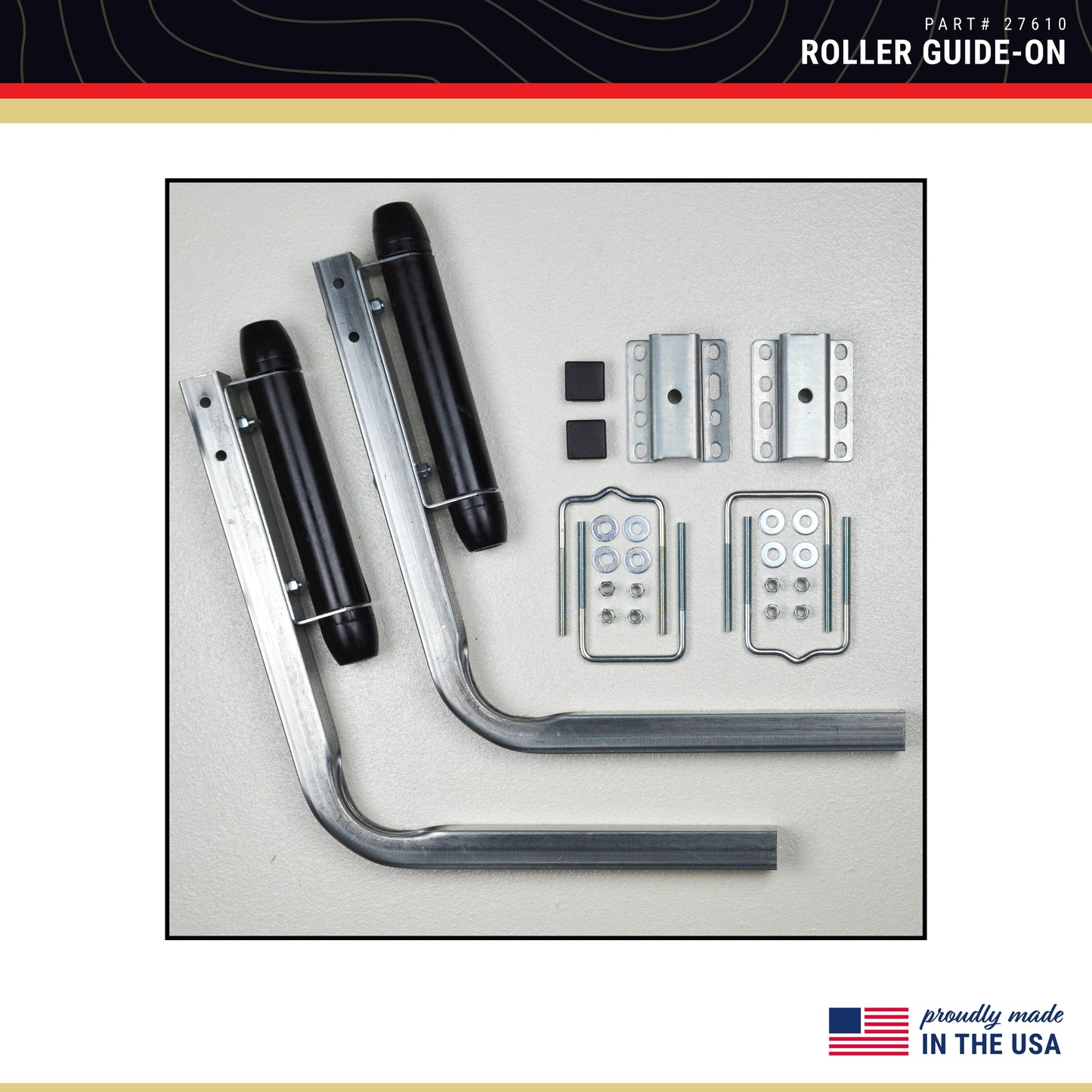 CE Smith - 27610 Roller Guide-On with End Caps - Sturdy Replacement Part for Boat Trailers - 9"