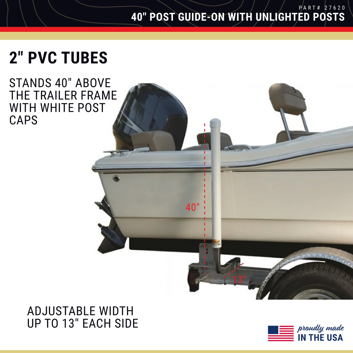 CE Smith - 27620 Guide-ON Post - Durable Boat Trailer Accessory - 40 Inches