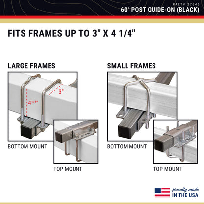 CE Smith - Trailer PVC Boxed Post Guide-On - Sturdy Boat Trailer Accessories & Replacement Parts - 60" - Black