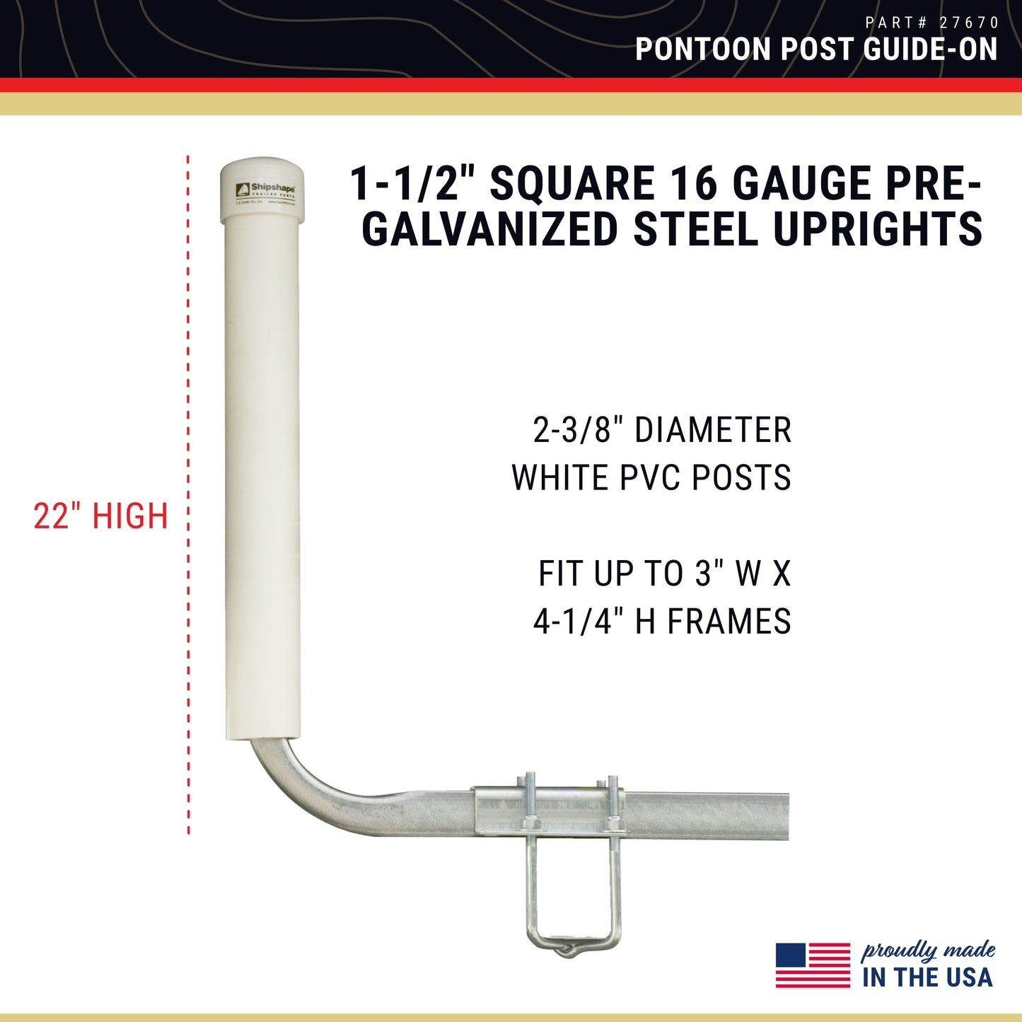 CE Smith - Guide-On Post Pontoon - Sturdy, Easy to Install Boat Trailer Accessories