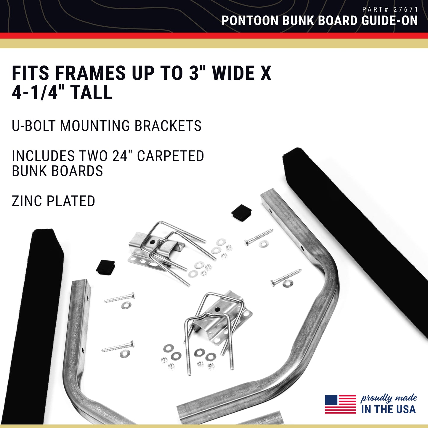 CE Smith - Trailer Pontoon Bunk Board Guide-On - Durable, Galvanized Replacement Part for Boating