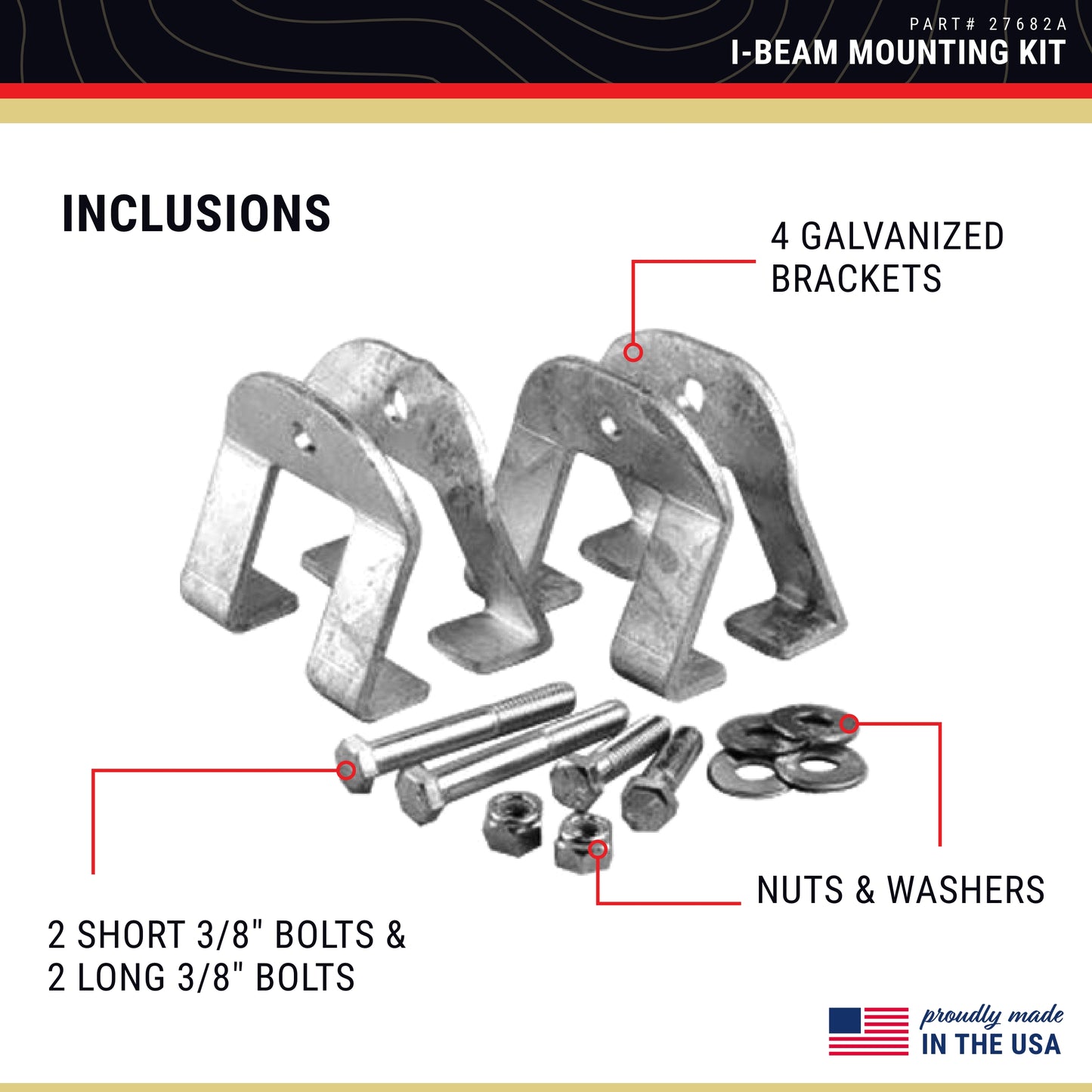 CE Smith - L-Beam Mounting Kit - Brackets, Bolts, Nuts & Washers for your Boat Trailer Accessories
