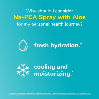 Twinlab Na-PCA Spray with Aloe Vera - Moisturizing Body Lotion for Dry Skin - Anti Aging Face Moisturizer for Women and Men - with Aloe Vera & Eucalyptus Oil 8 Oz (Pack of 2)