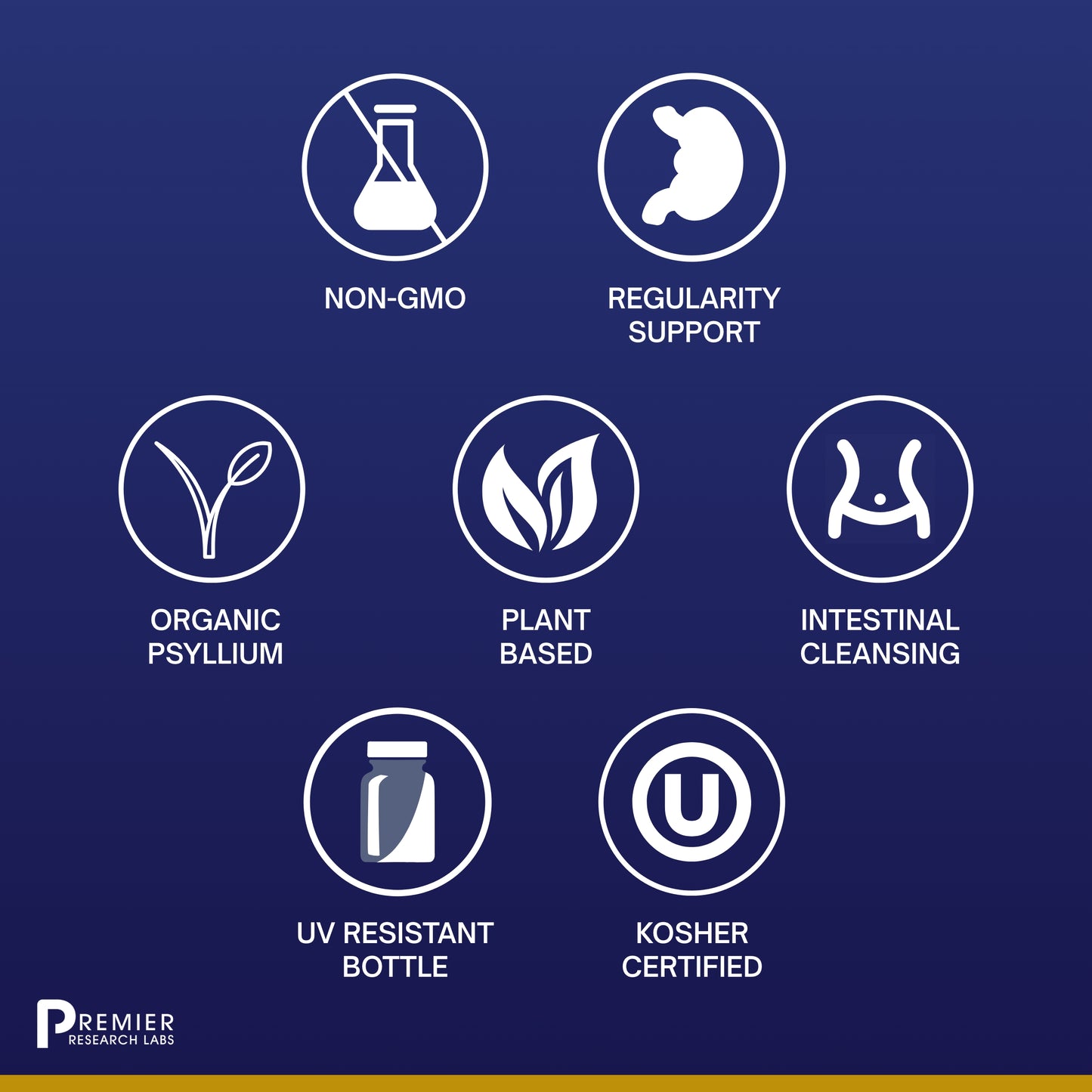 Premier Research Premier Psyllium Fiber, Supports Bowel Regularity and Intestinal Health, 180 Plant-Source Capsules