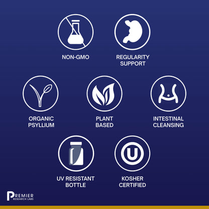 Premier Research Premier Psyllium Fiber, Supports Bowel Regularity and Intestinal Health, 180 Plant-Source Capsules
