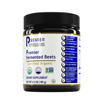 Premier Research Premier Fermented Beets, Fermented Organic Beet Powder, Dietary Supplement, 6.3 Oz (Powder)