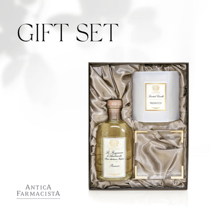 Antica Farmacista Gift Set With Diffuser, Candle and Tray - Prosecco