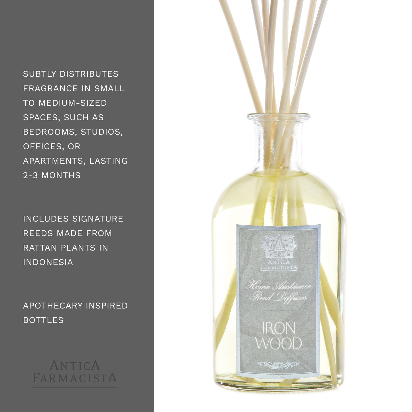 Antica Farmacista Reed Diffuser, Ironwood, 8.45 Fl Oz (Pack of 1)