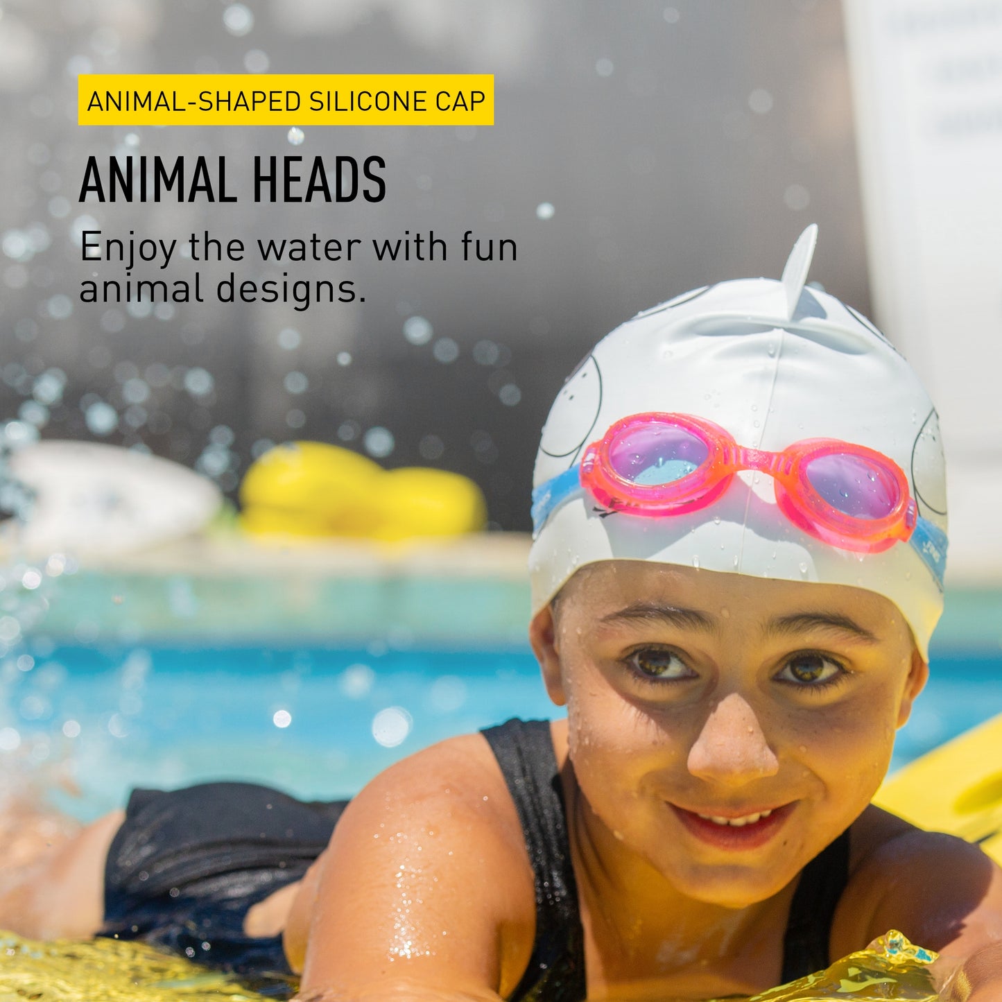 FINIS Animal Head Swim Cap, Polar Bear