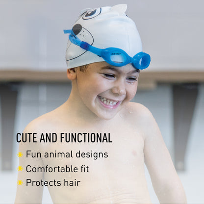 FINIS Animal Head Swim Cap, Polar Bear