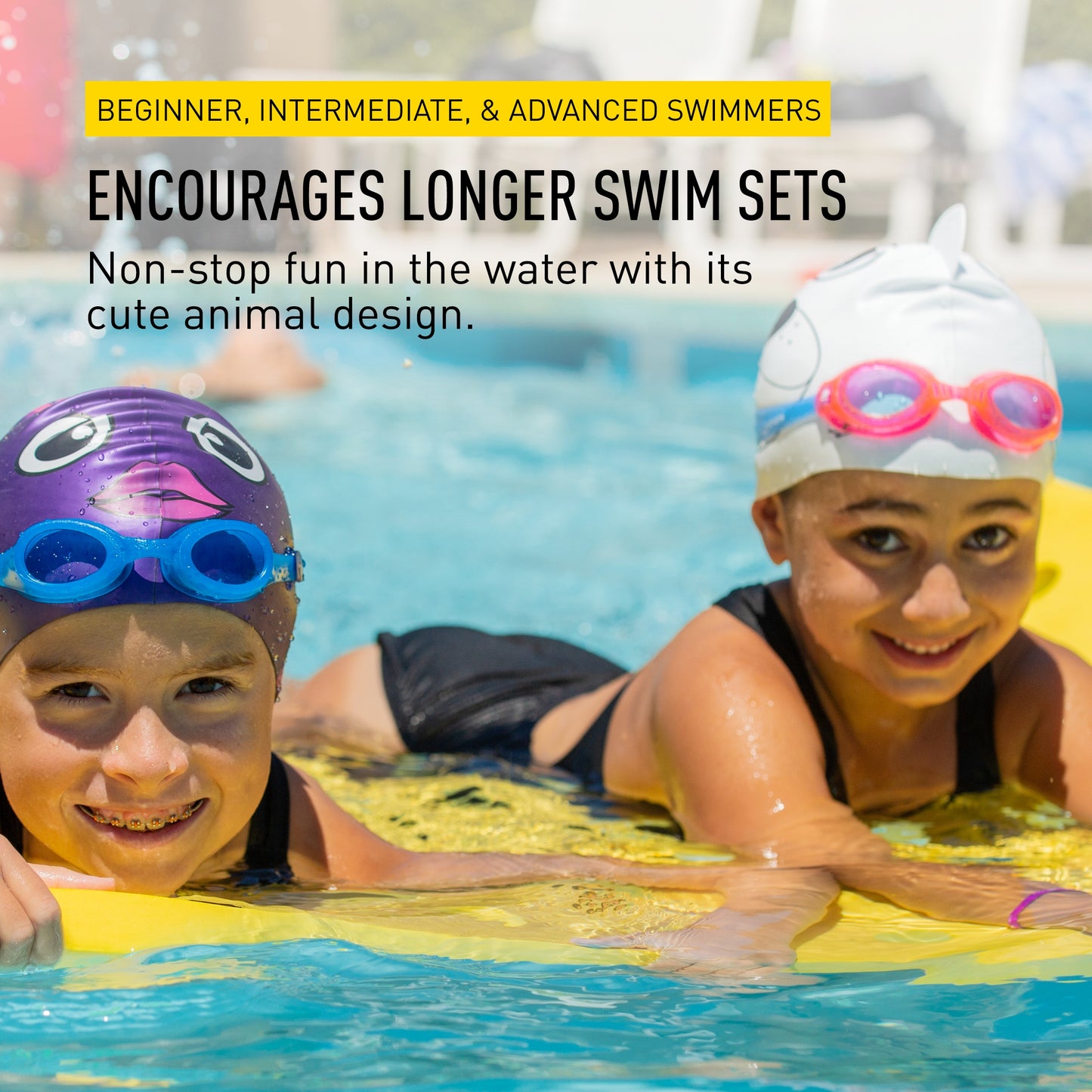 FINIS Animal Head Swim Cap, Polar Bear