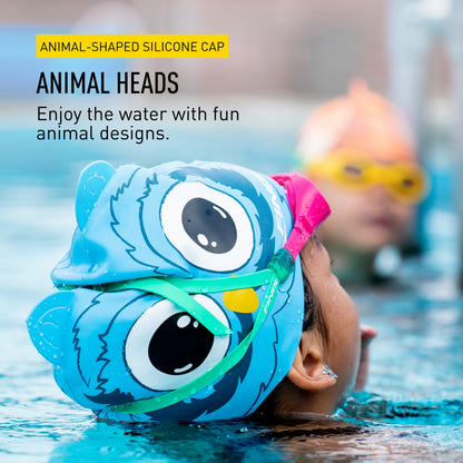 FINIS Animal Heads Kids Swim Cap, Owl