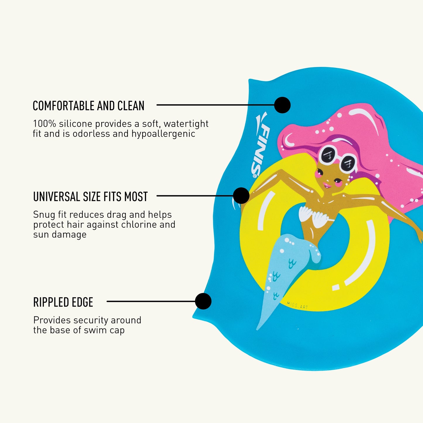 FINIS Mermaid Silicone Swim Cap (Floaty)