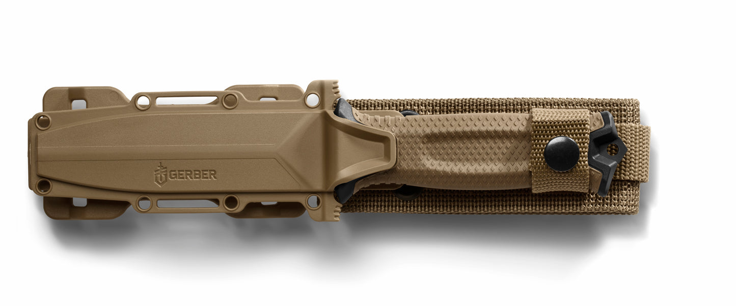 GERBER StrongArm Fixed Blade Knife with Serrated Edge - Coyote Brown