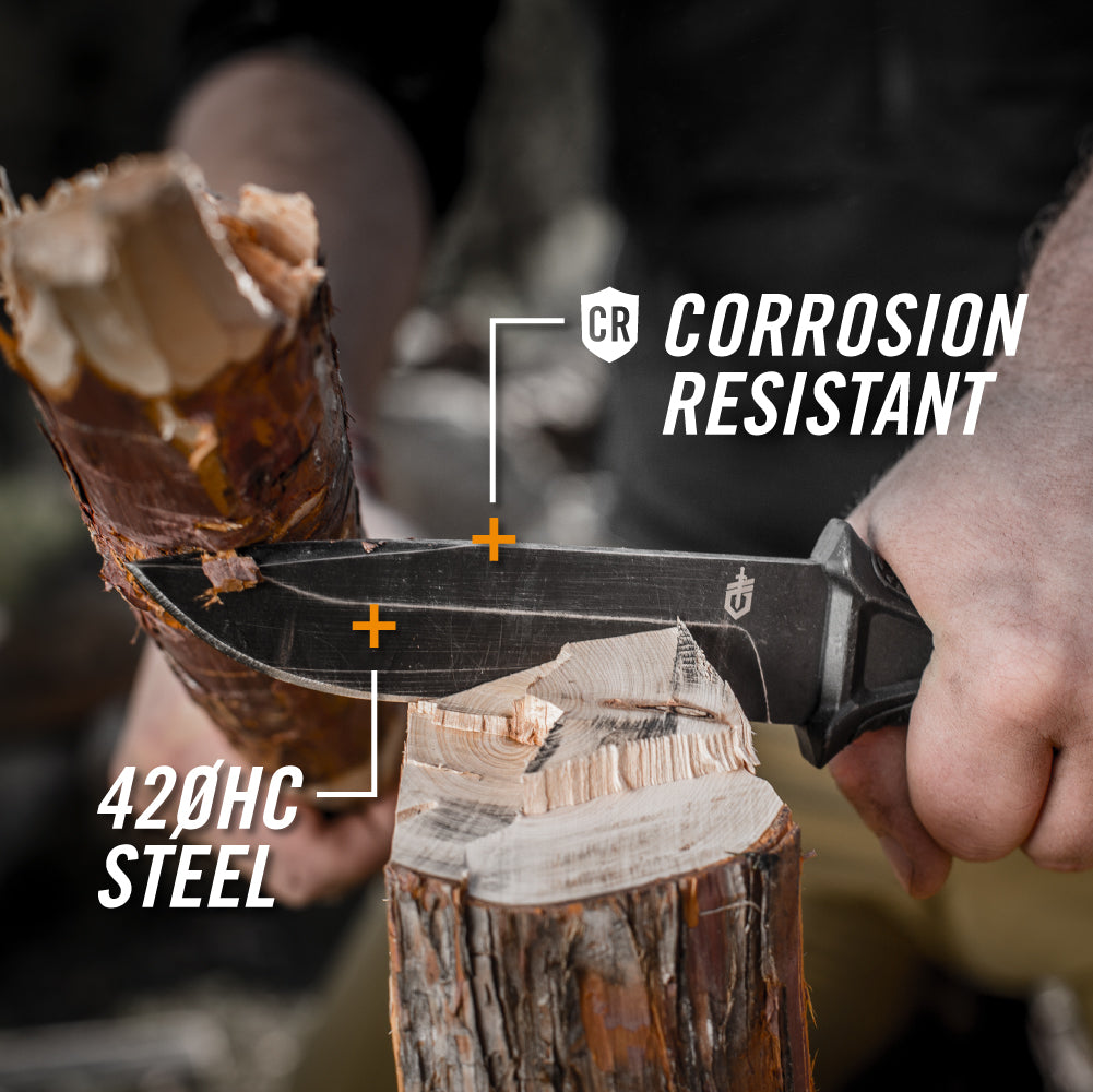 GERBER StrongArm Fixed Blade Knife with Serrated Edge - Coyote Brown