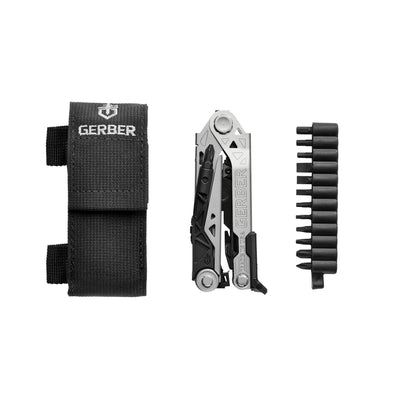 Gerber Gear 30-001194N Center-Drive Multitool with Bit Set, and Sheath, Silver/Black, Standard Bit Set