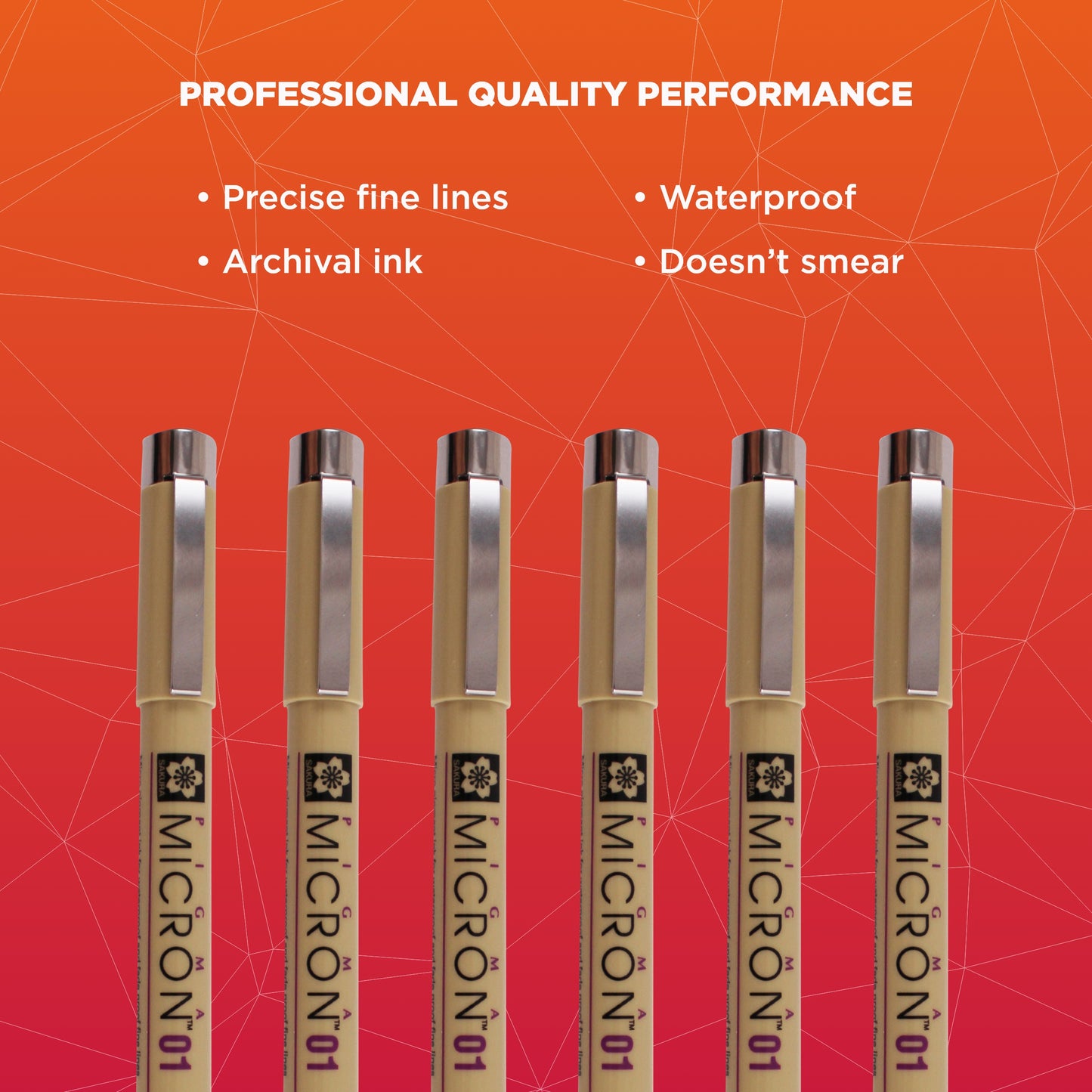 Sakura 30063 6-Piece Pigma Micron 01 Ink Pen Set, Assorted Colors