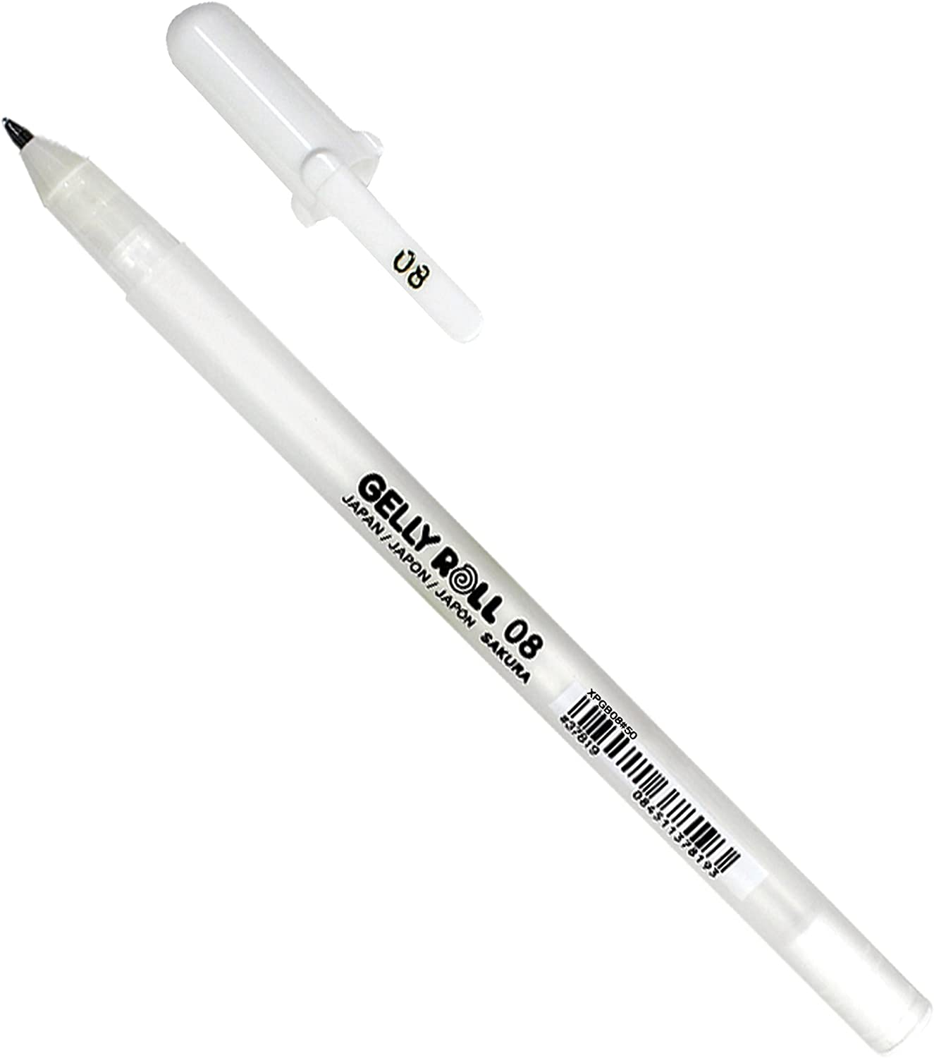 SAKURA - Pigma Micron Fineliner Pens, Archival Black Ink, Assorted Tip Sizes, 8 Pack 30067 + SAKURA - Gelly Roll Classic Gel Pens, Medium Tip, Opaque White Ink, 6 Pack 57488